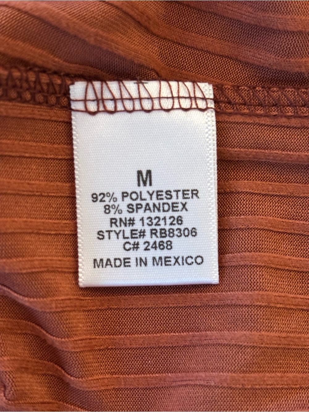 Jackson Rowe Rust Ribbed Sleeveless Top M - Picture 5 of 5